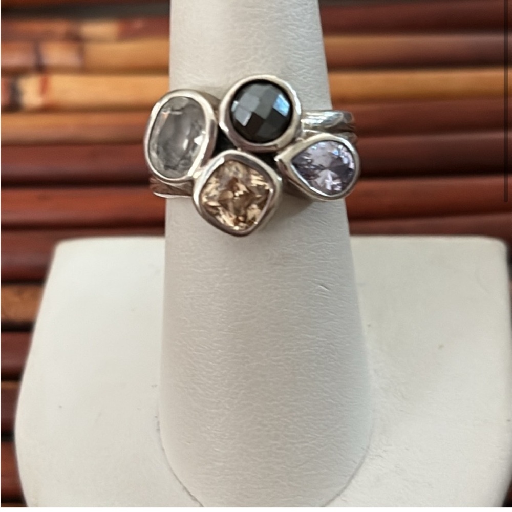 Silpada Silver Ring with Multi-Color Stones - Picture 5 of 5